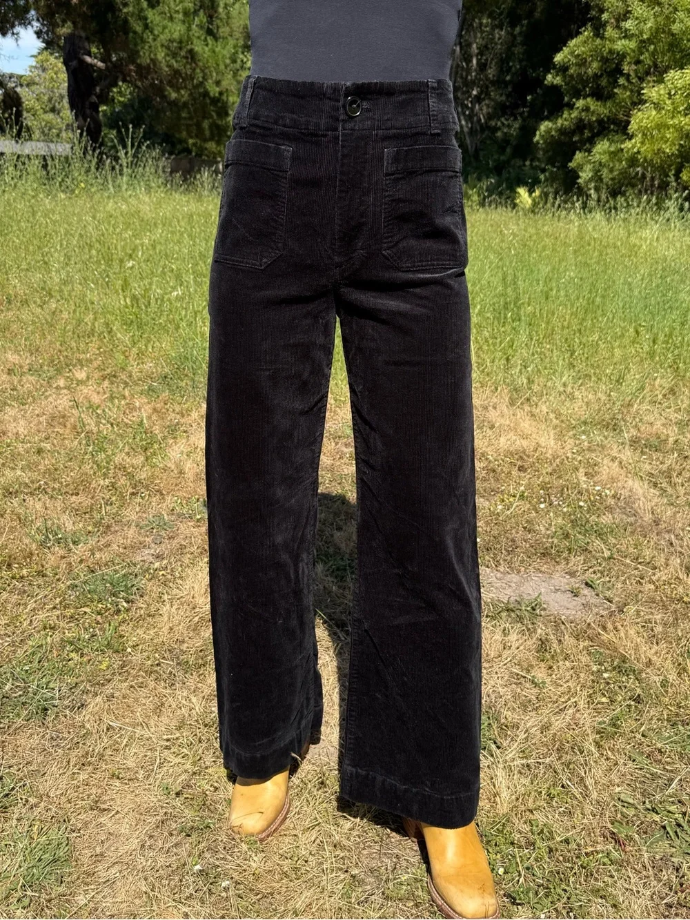 Maeve Colette black corduroy wide leg pants - Picture 8 of 9